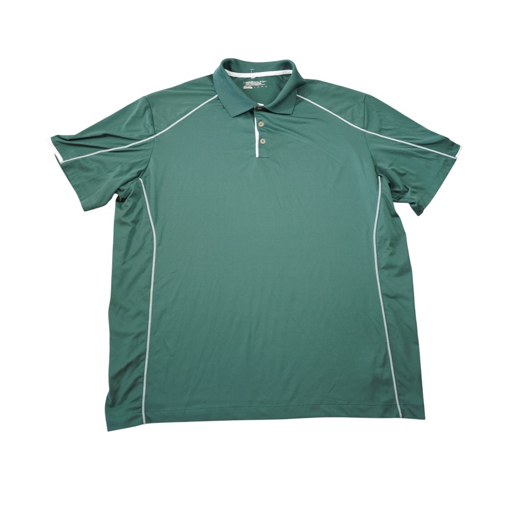 Nike Golf Tour Men'sโ 3XL Performance Dri-FIT Polo Shirt Green White Piping